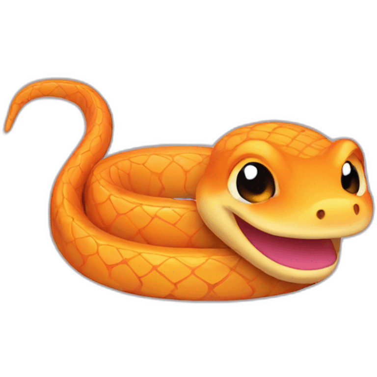 Cute orange snake smile emoji