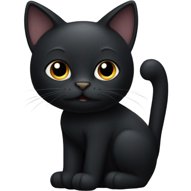 a black cat sitting in heel emoji