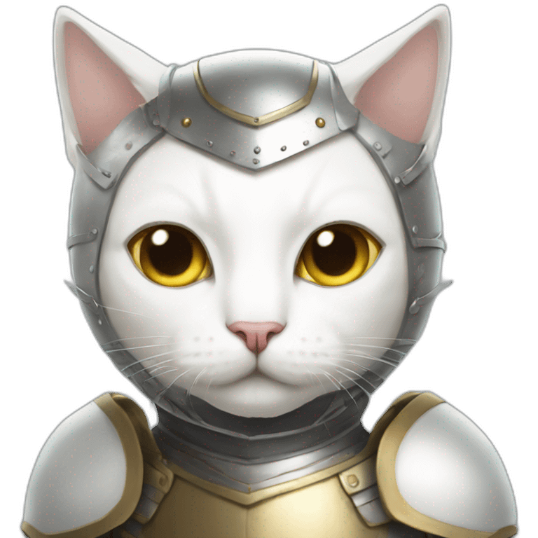 White-cat-with-armour emoji