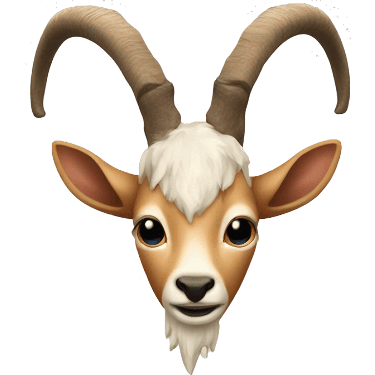 Faun head with goat ears and roe deer antler emoji