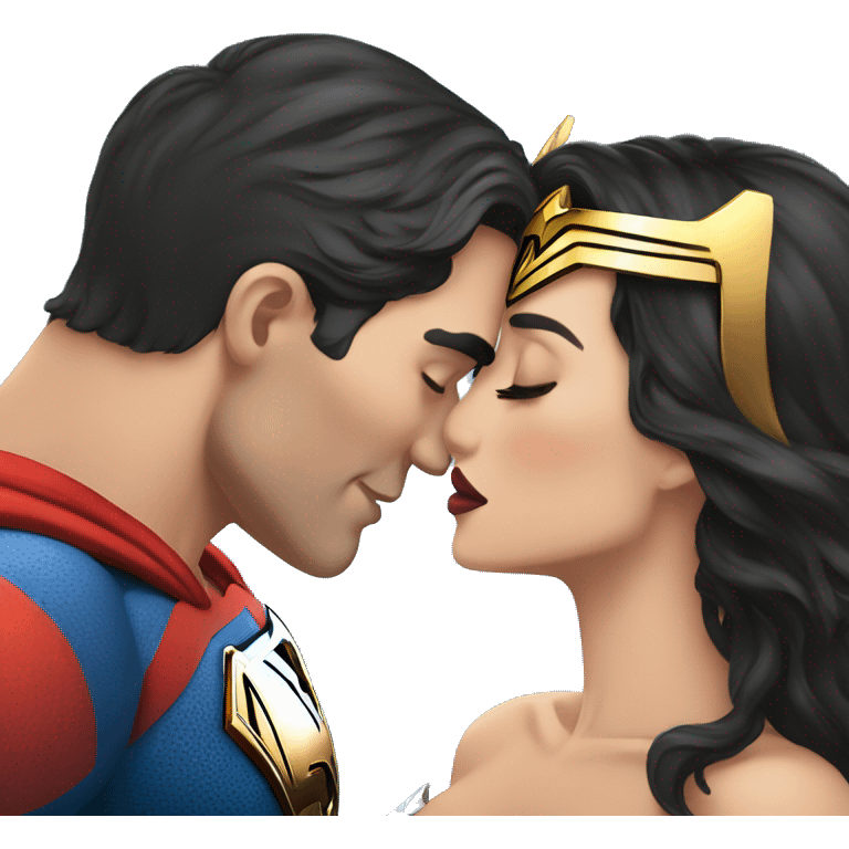 Super man kiss Wonder Woman emoji