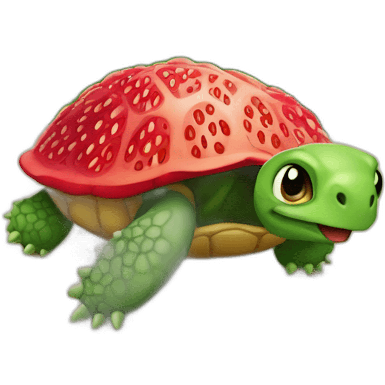 Fraise sur une tortue emoji