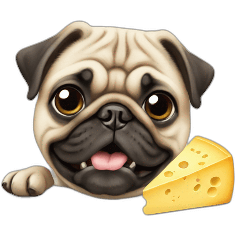 pug eating cheese mouse emoji