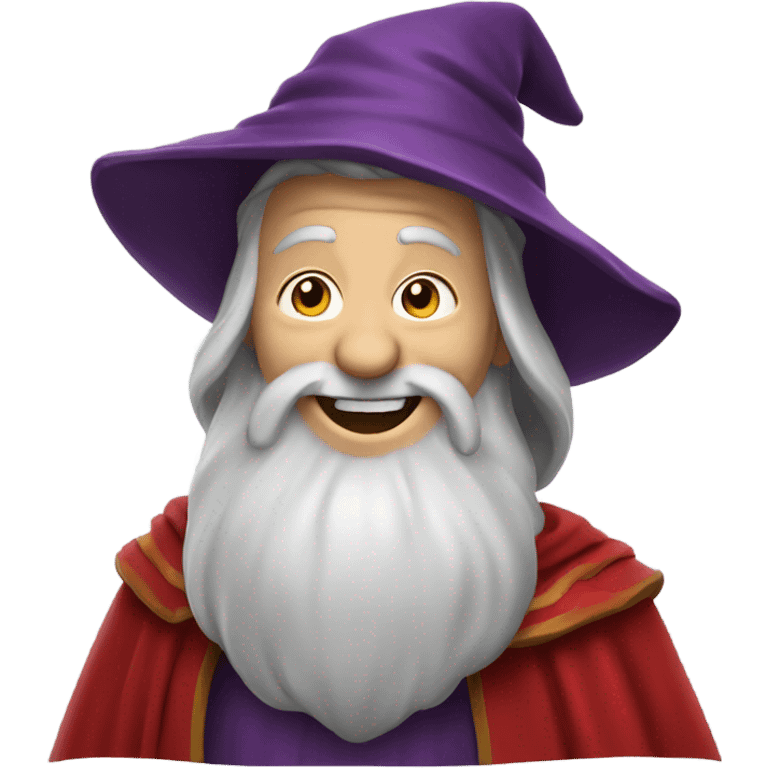 Wizard wearing red and laughing emoji