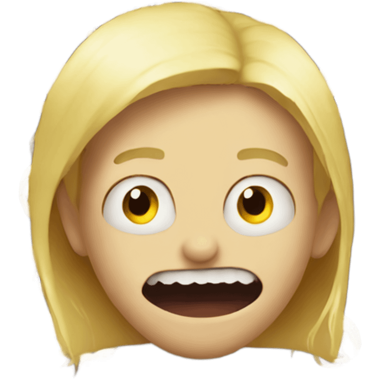 smiling blonde boy in horror disgusting monster emoji