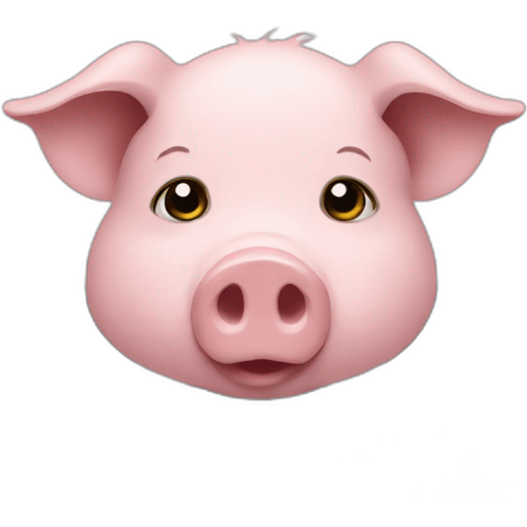 A pig who play on a computer emoji