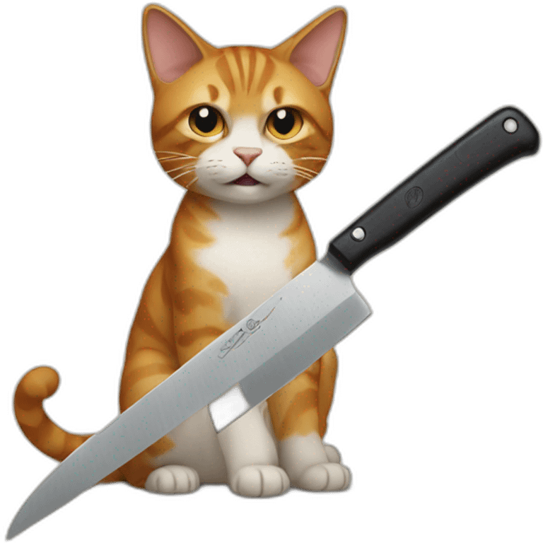 A cat with a knife emoji