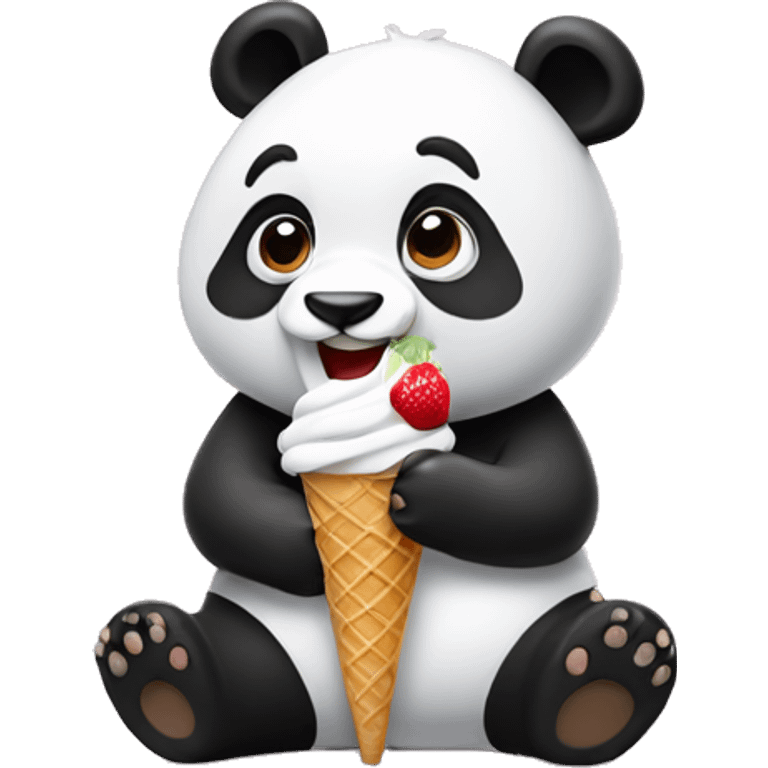 Panda eating ice cream emoji