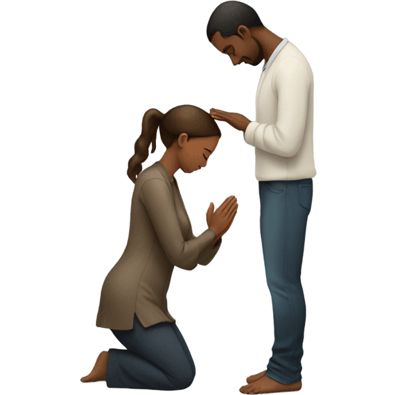 Woman standing man praying  emoji