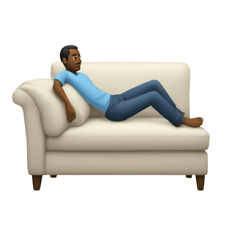 a person resting on a sofa in the living room emoji