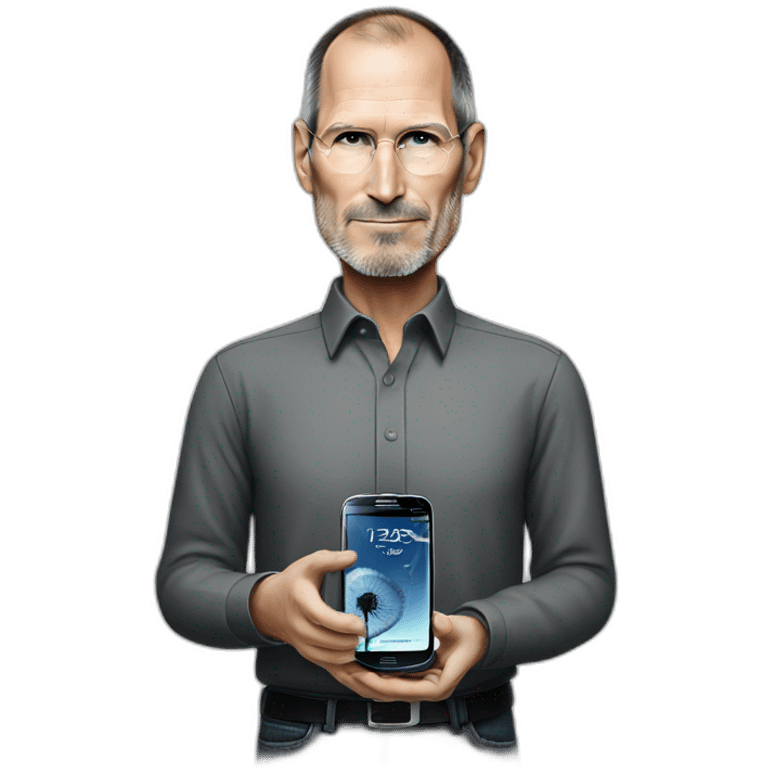 Steve Jobs with Samsung emoji