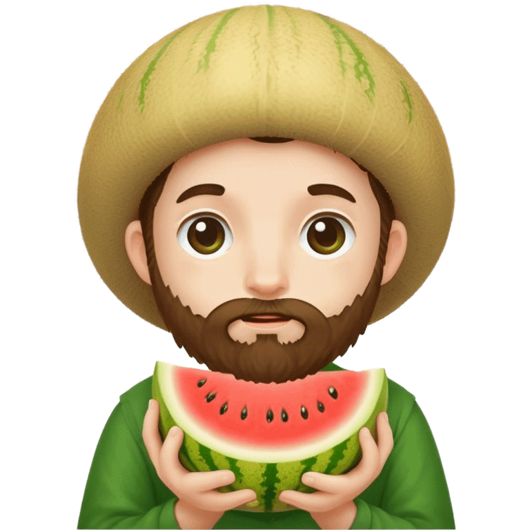 A wee shy bashful cute hairy melon Irish  emoji