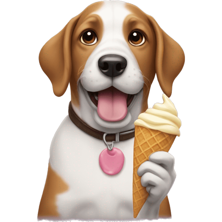 dog eating icecream emoji