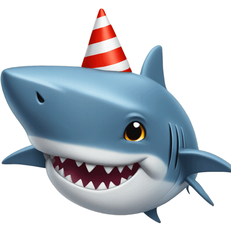 shark in a birthday hat emoji