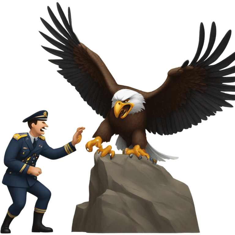 Eagle beating a commander emoji