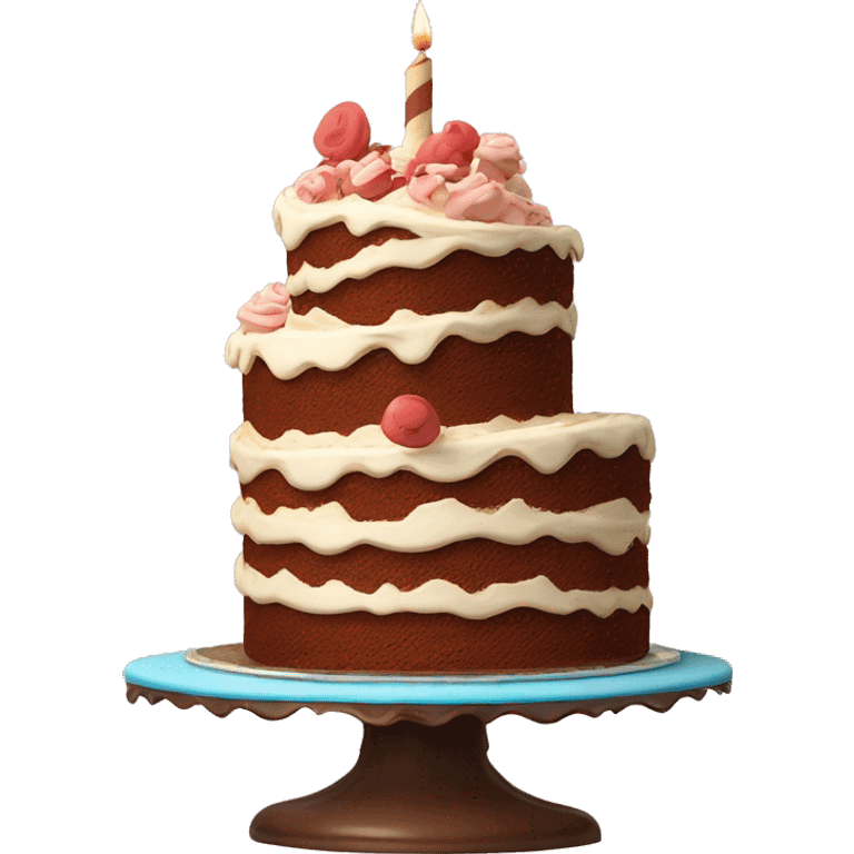 Topsy-turvy cake three layers lopsided ￼ emoji