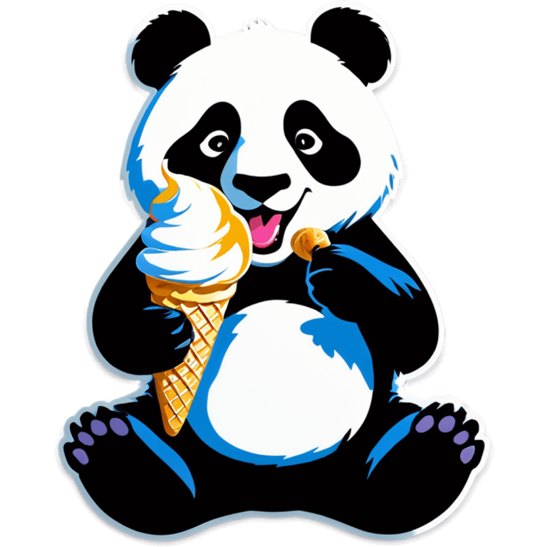 Panda eating ice cream emoji