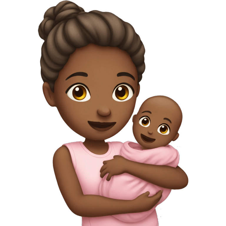 Girl holding baby emoji