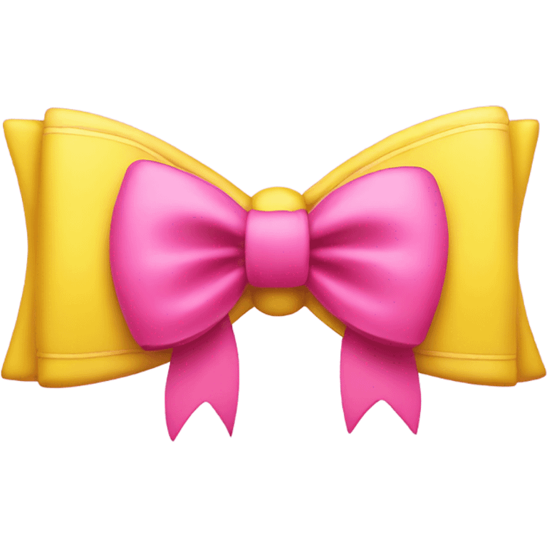 Yellow smiley face with a pink bow emoji