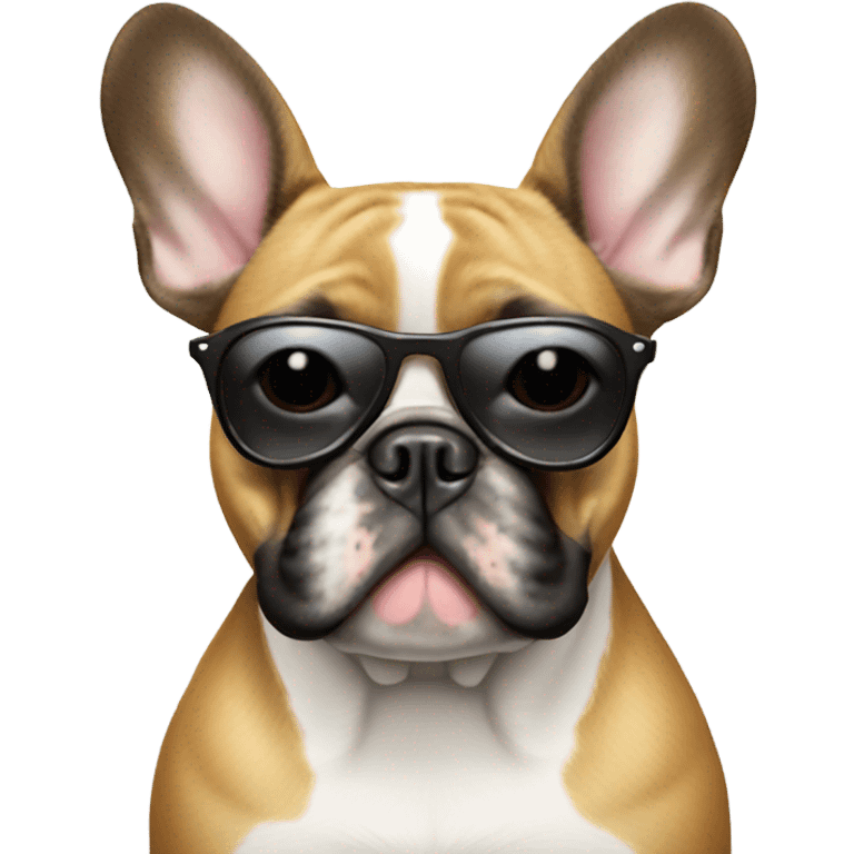 French bulldog wearing sunglasses emoji