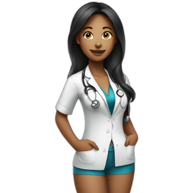 sexy girl with stethoscope emoji