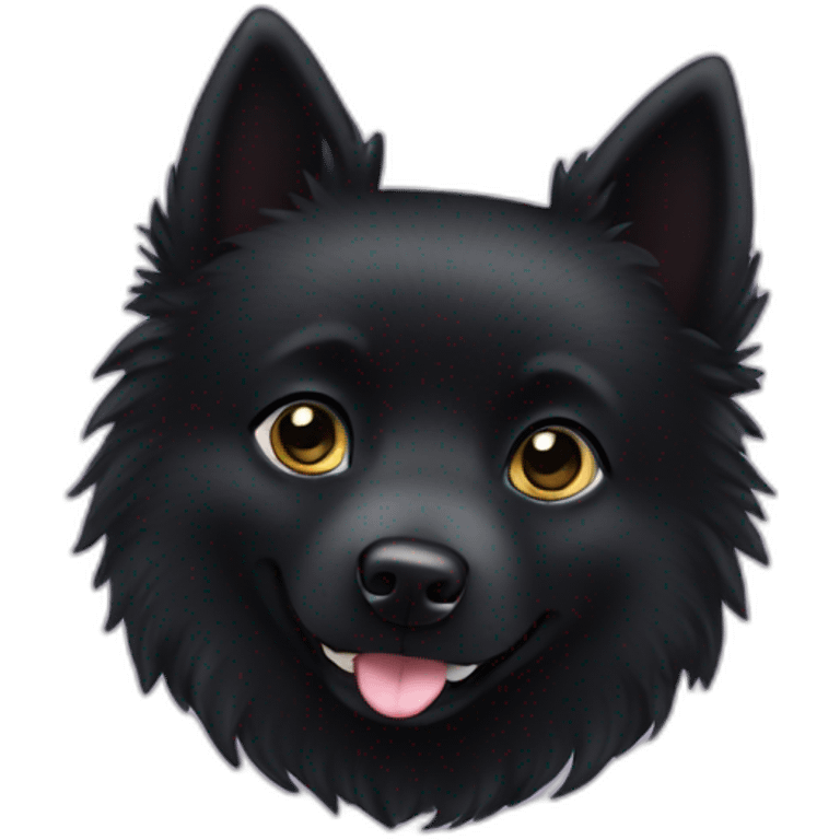 Black schipperke with only black hair emoji