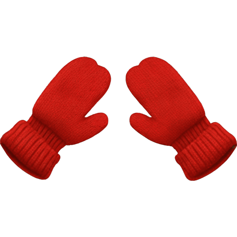 Two red mittens clapping together emoji