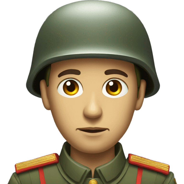 ussr soldier serious with military helmet emoji