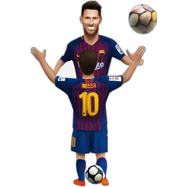 Messi et Ronaldo qui se serrent la main emoji