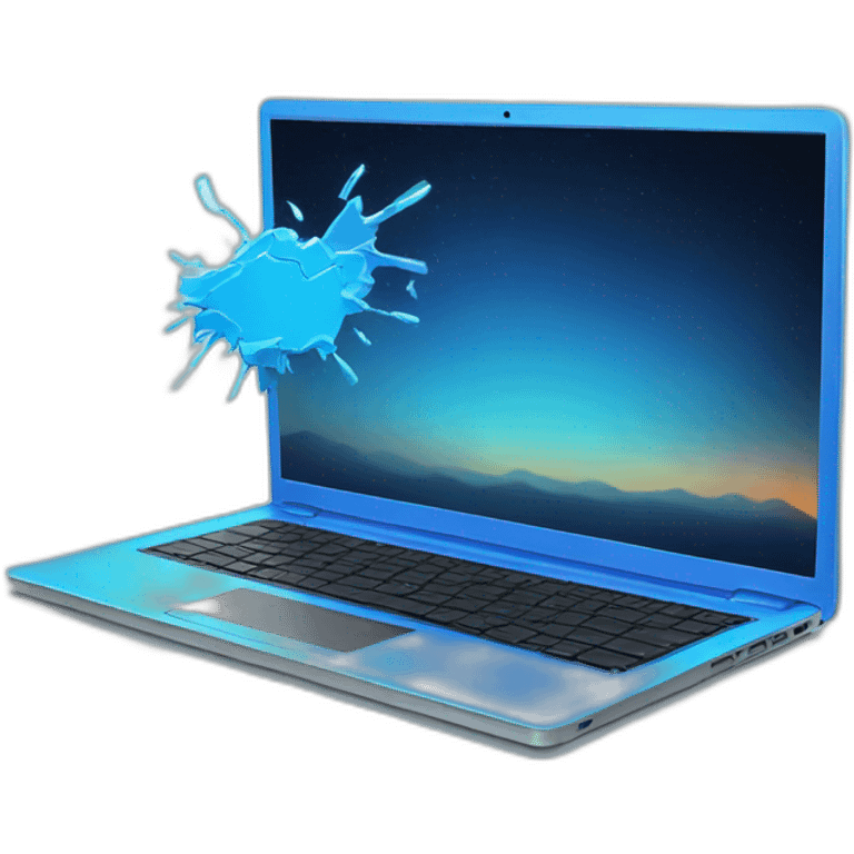 broken blue neon laptop emoji