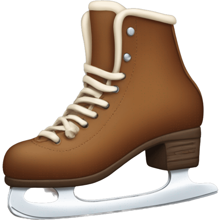 Brown ice skate emoji