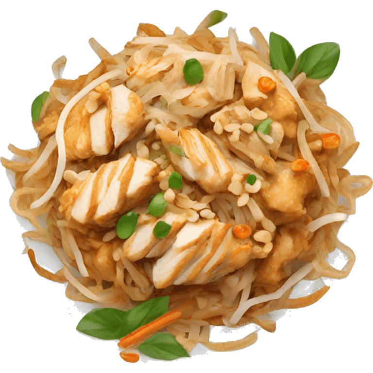 Chicken pad thai on a plate emoji