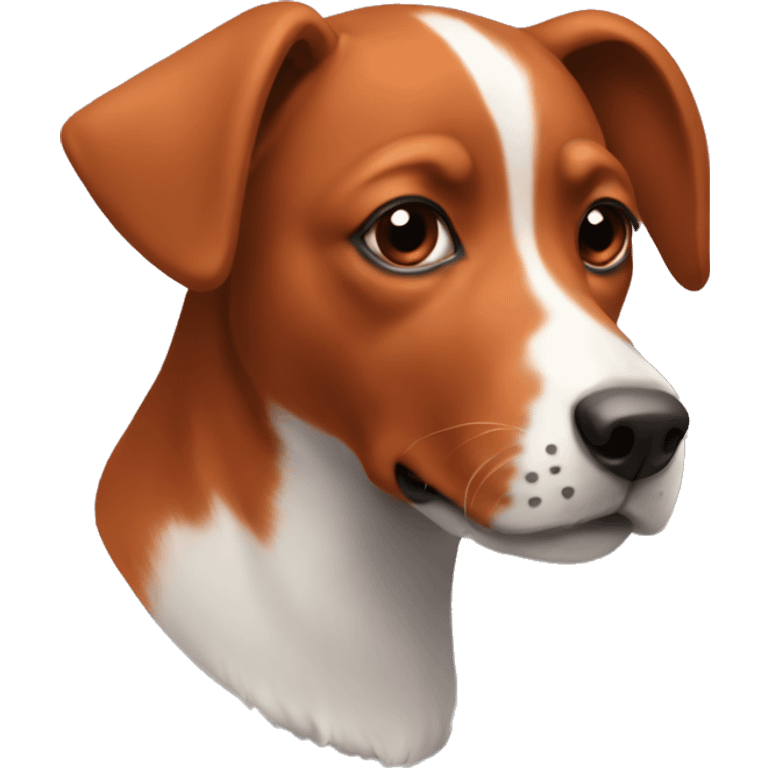 red dog with white withers emoji