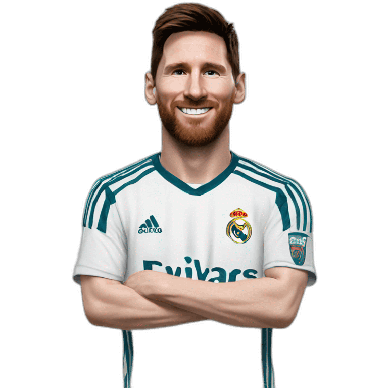 Messi wearing Real Madrid shirt emoji