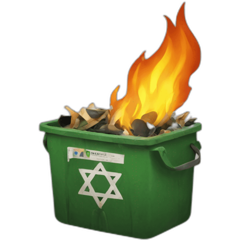 Israel in burning trash emoji