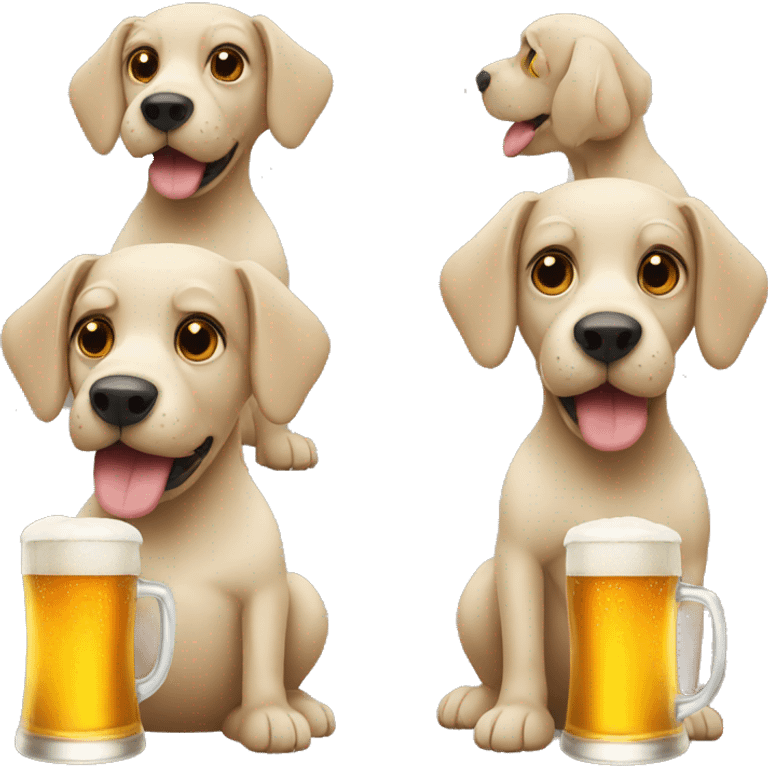 Dog drinking a beer  emoji