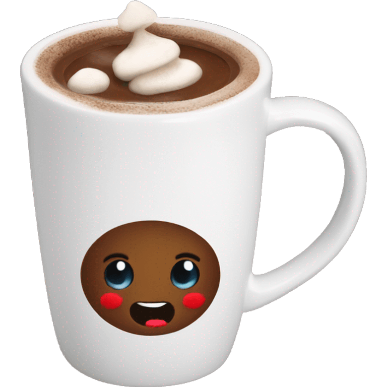 Hot chocolate in a Christmas mug emoji