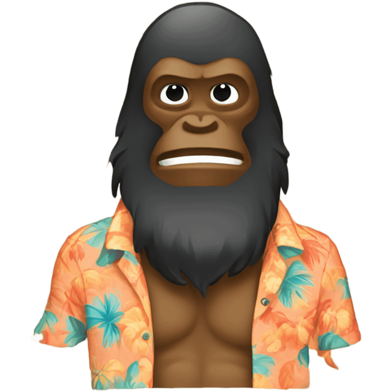 Sasquatch wearing a Hawaiian shirt emoji