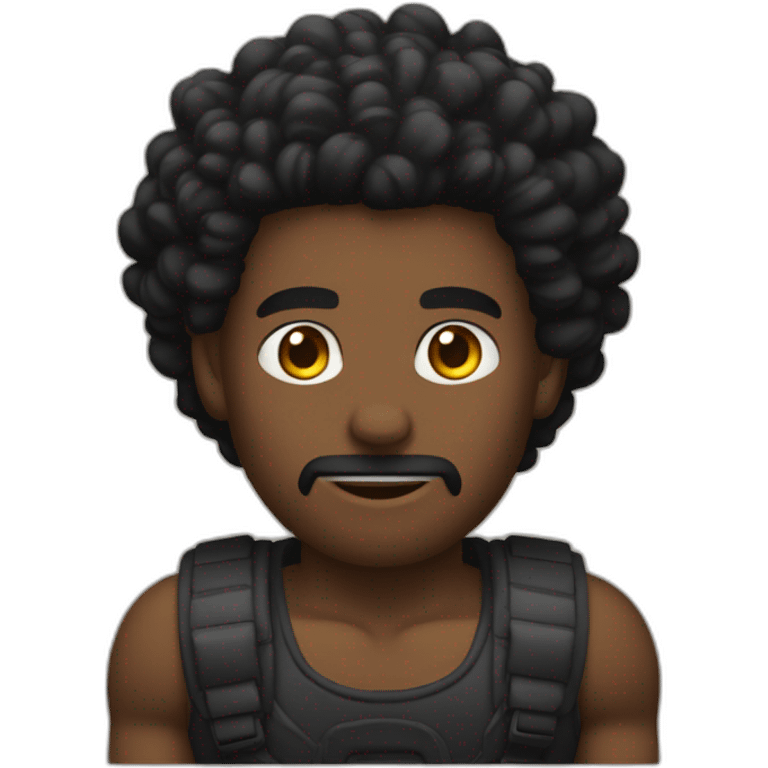 Persona masculina de raza negra con rastas y muy musculada emoji