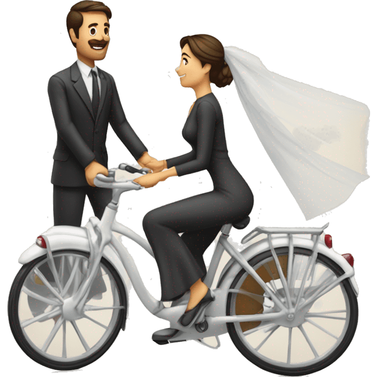 pareja española blanca recien casada con velo emoji