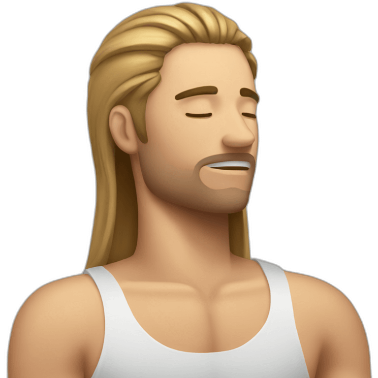 relax shoulder pain behind long-hair emoji