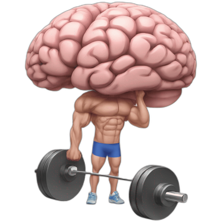 brain lifting weights emoji