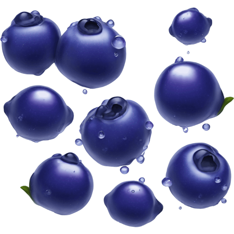 glossy blueberry, wet emoji