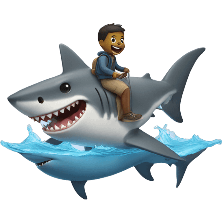 Shark riding a dog emoji