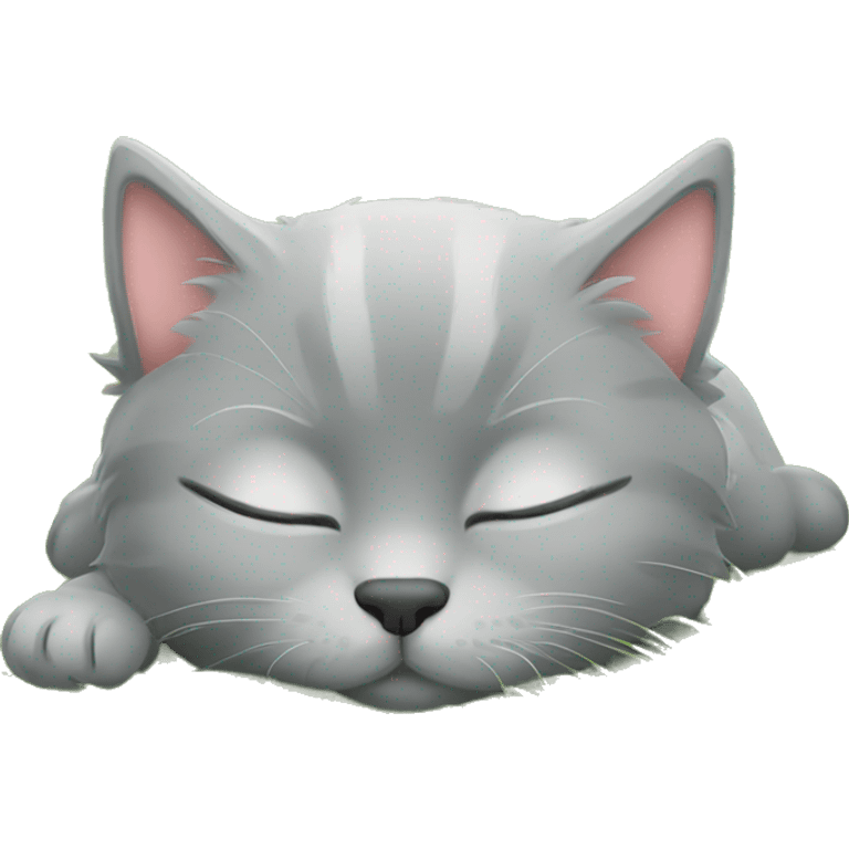 grey kitten sleeping grass emoji