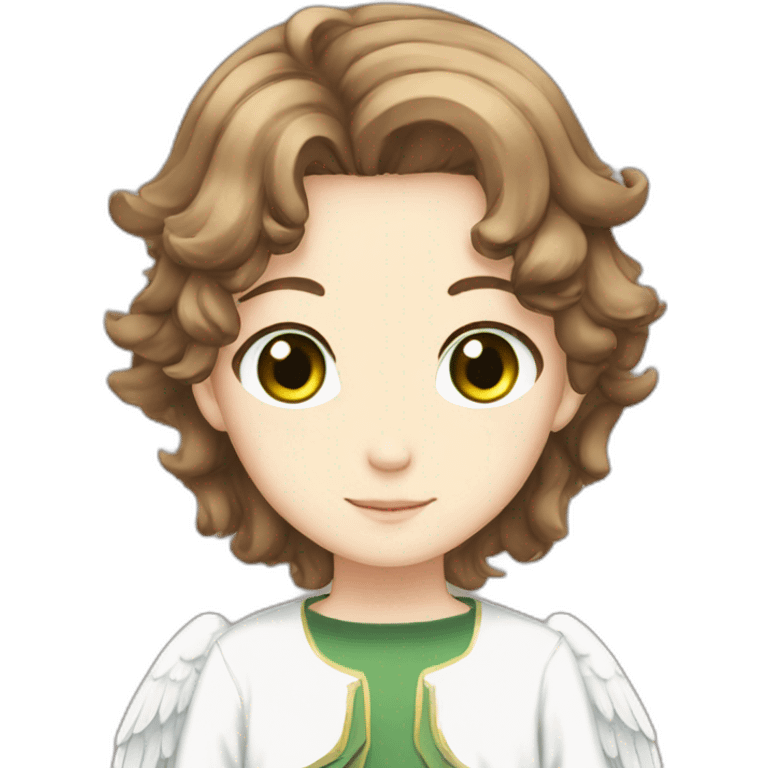 Angel with brown hair green eyes anime emoji