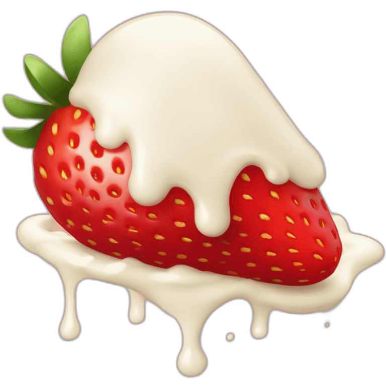 strawberry falling in cream emoji