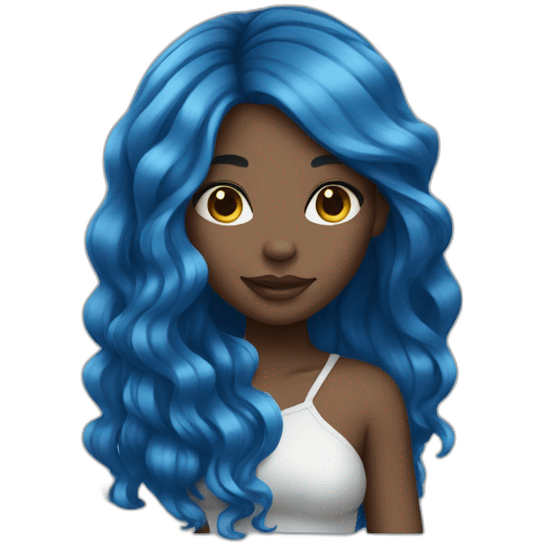 Pretty black girl with blue hair emoji