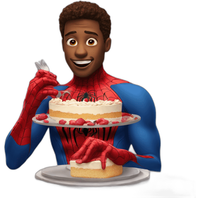 spider man eats cake emoji