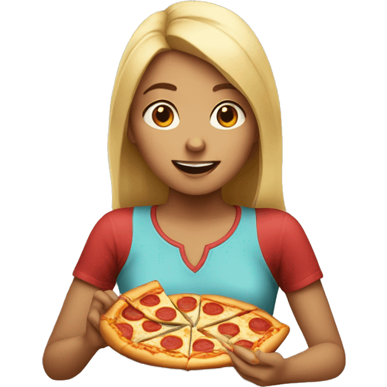 girl eating pizza emoji